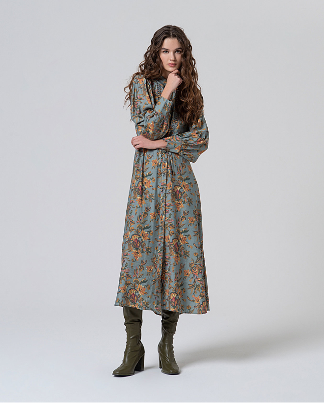 Vestido camisero midi de...