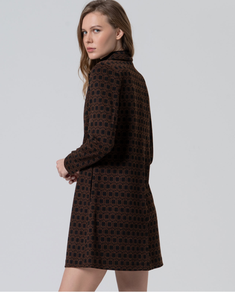 Chaqueta levita con print geométrico Negro