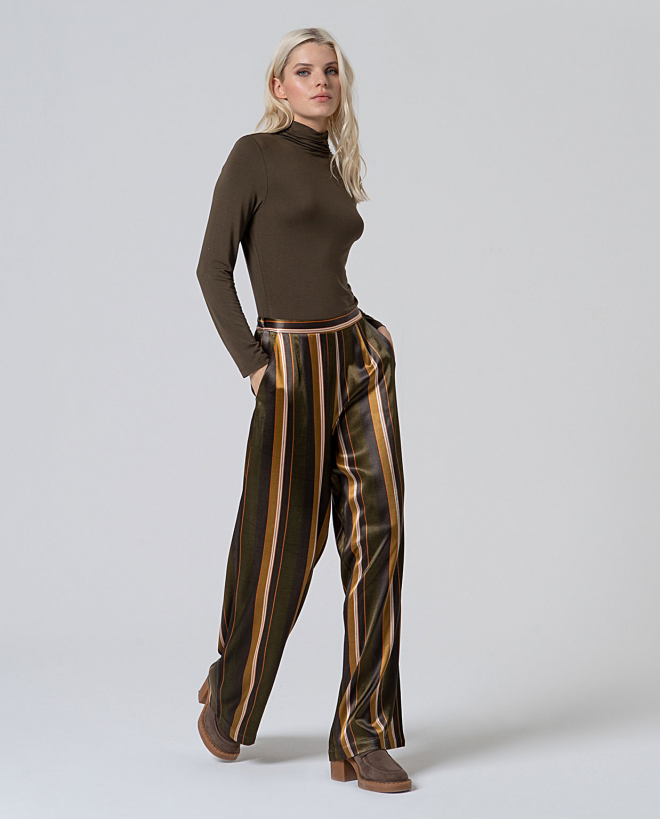 Pantalón satinado de tiro medio Multi