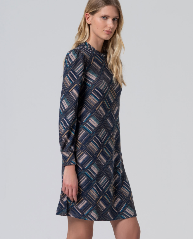 Vestido corto geométrico Azul