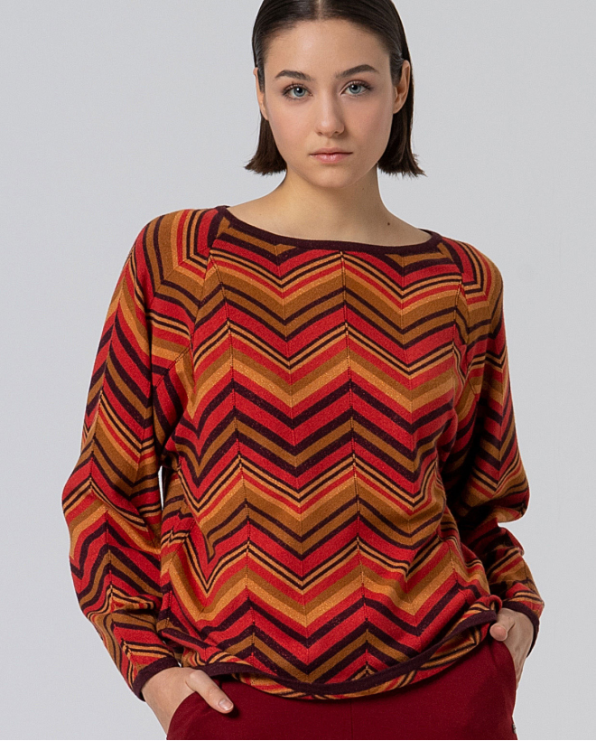 Jersey de punto con lurex Granate