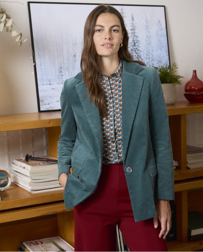 Blazer de pana con forro...