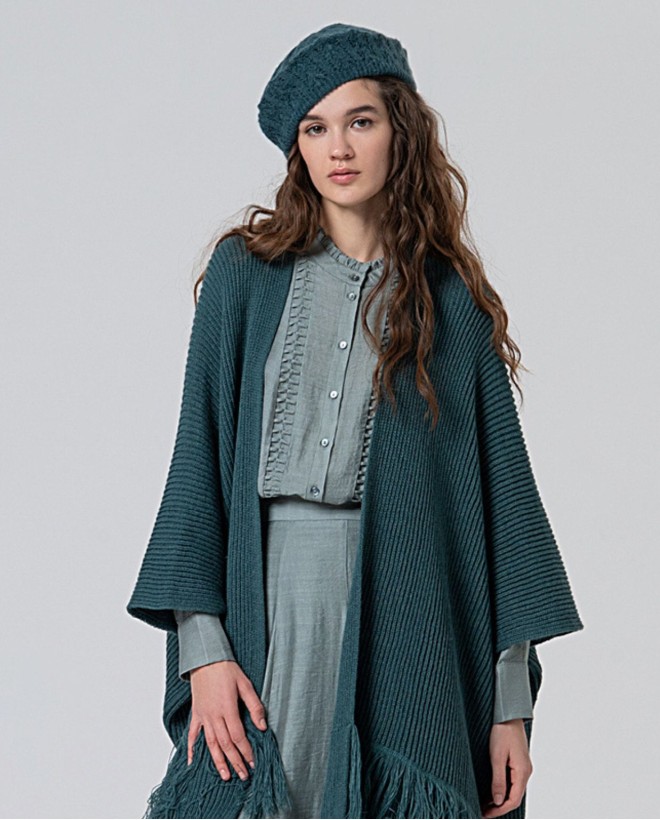 Boina tricot de fantasía Azul petróleo