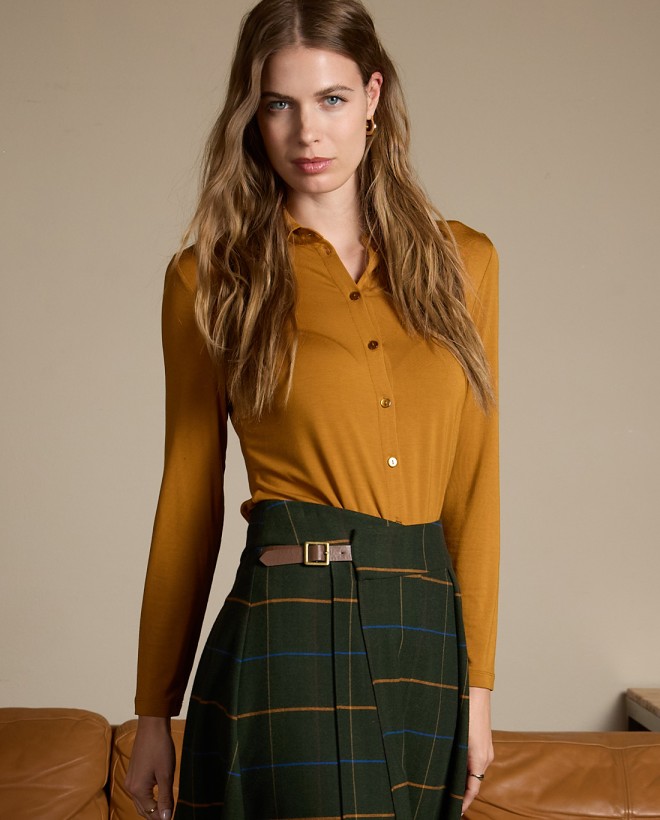 Camisa de bambu elástica e...