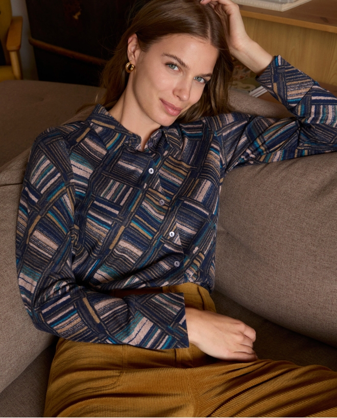 Elastic geometric print...