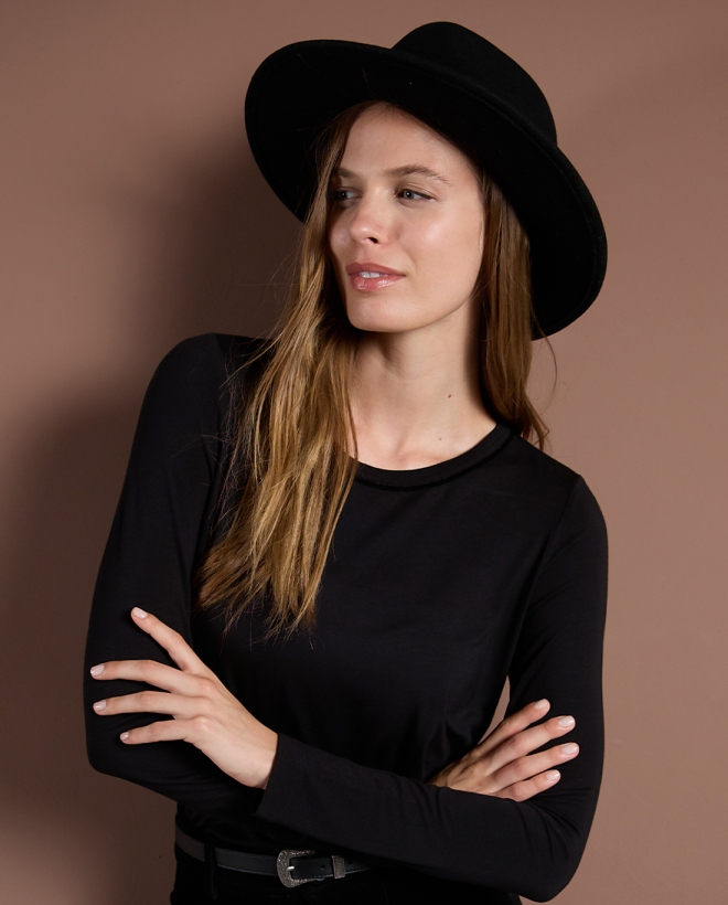 Classic wide brim hat Black