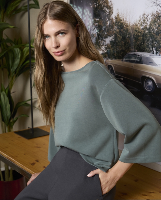 Camiseta oversize de modal Azul acero