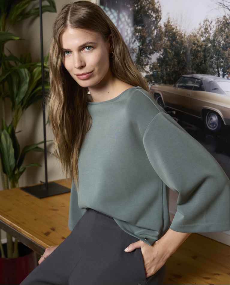 Camiseta oversize de modal Azul acero