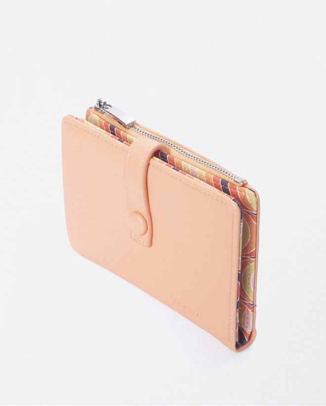 Small wallet with card holder and coin purse. Plai Salmon