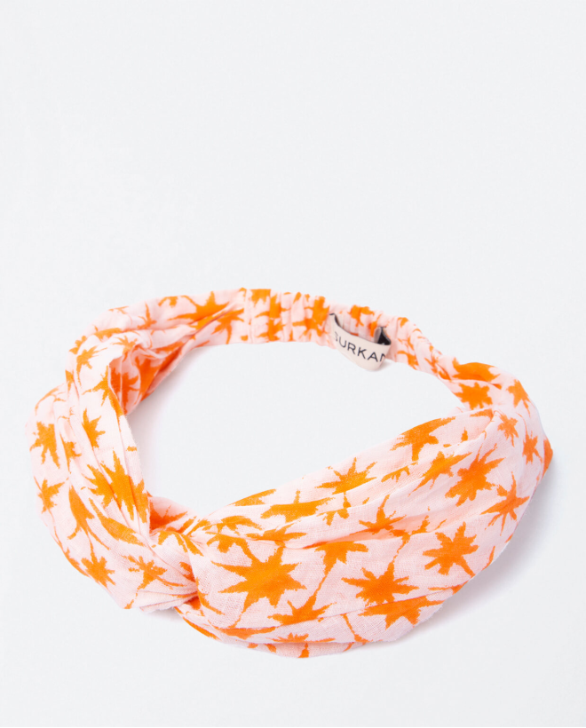 Printed wide headband Orange