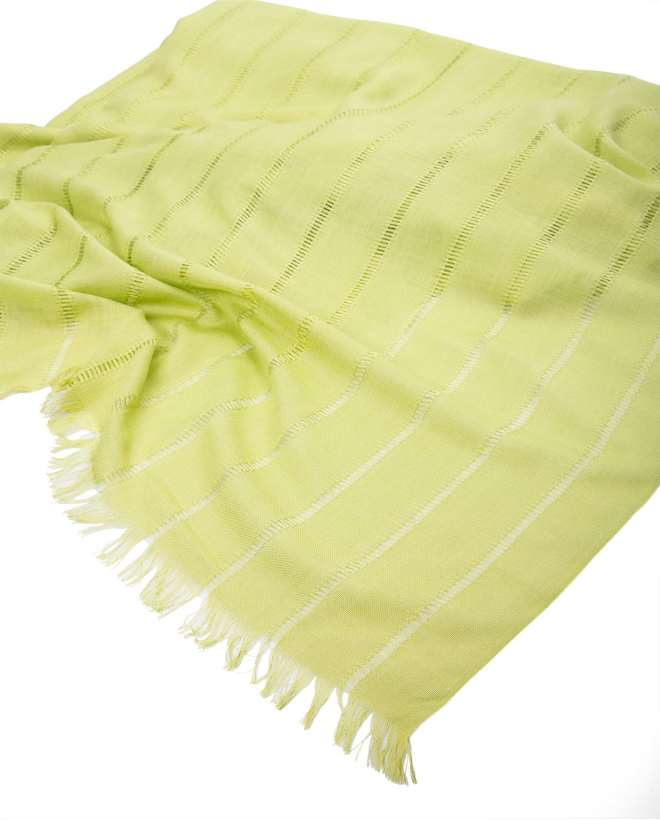  green plain sarong scarf with fringes Acid green
