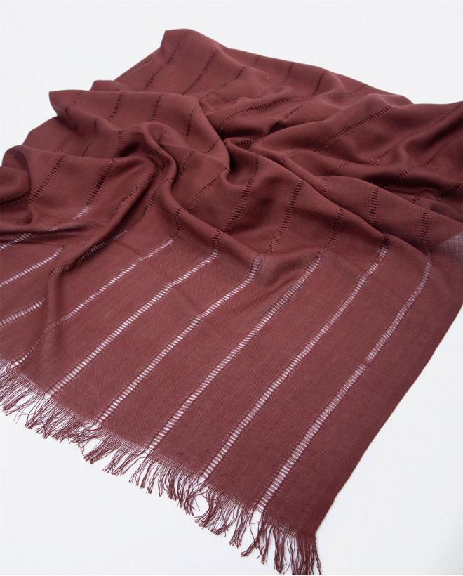 Plain. sarong scarf with fringes Brown