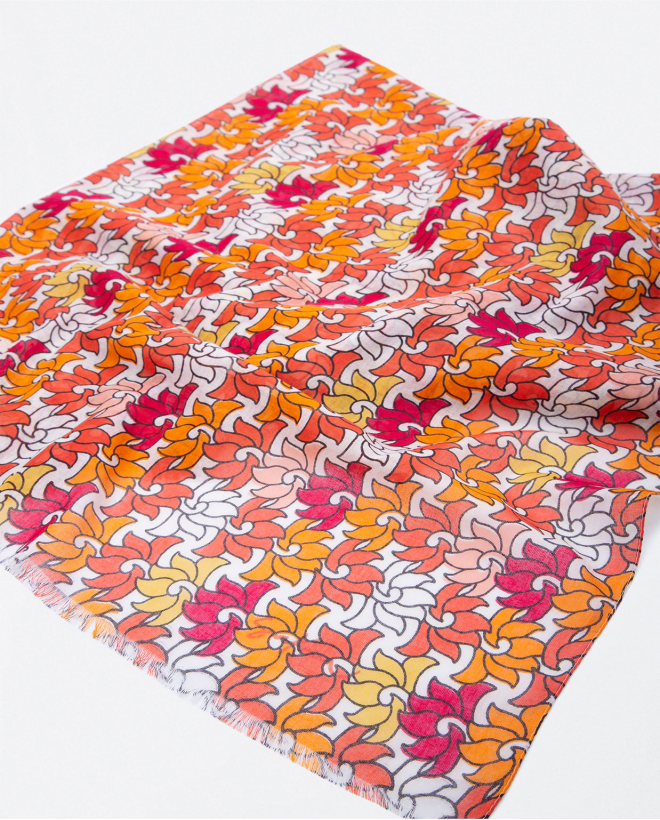  vegetal print sarong scarf Orange