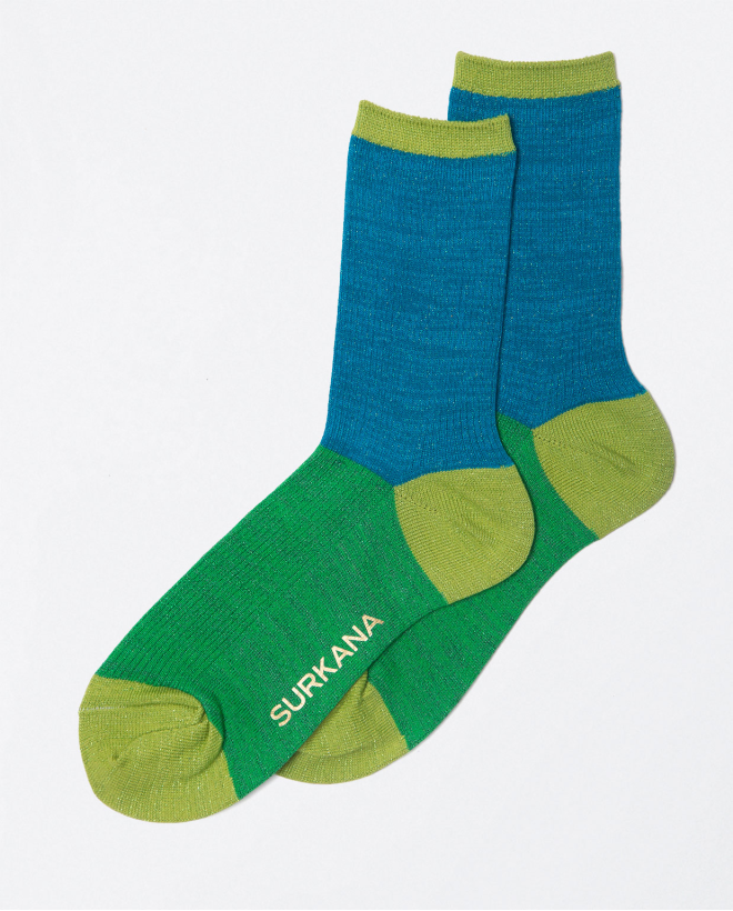 Set of 5 colour lurex sock shorts Turquoise