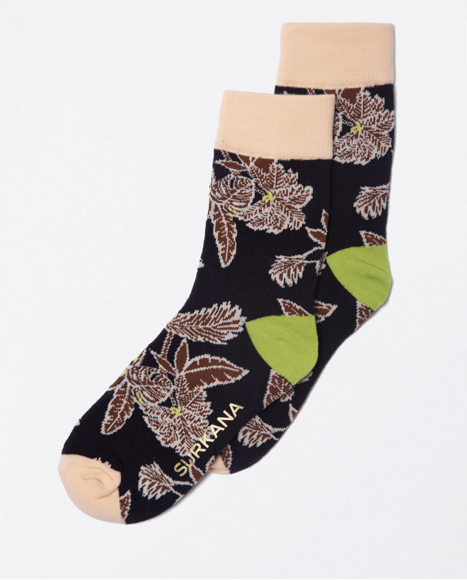 Set of 5 colourful printed sock shorts Black
