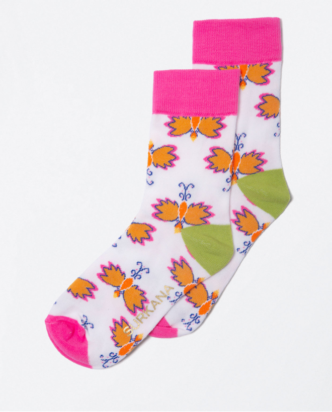 Set of 5 colourful printed sock shorts Tile