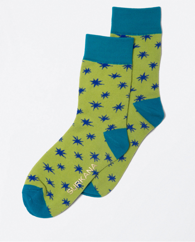 Set of 5 colourful printed sock shorts Blue